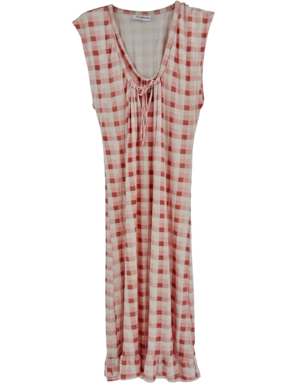 NWOT Nordstrom Rack Pink Gingham Tie-Front Midi Dress XS